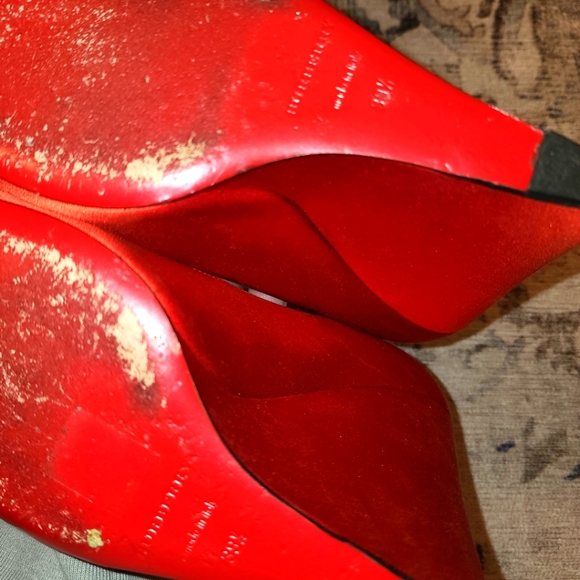 Burberry Prosrum Crayford Red Satin Wedge - Picture 4 of 9